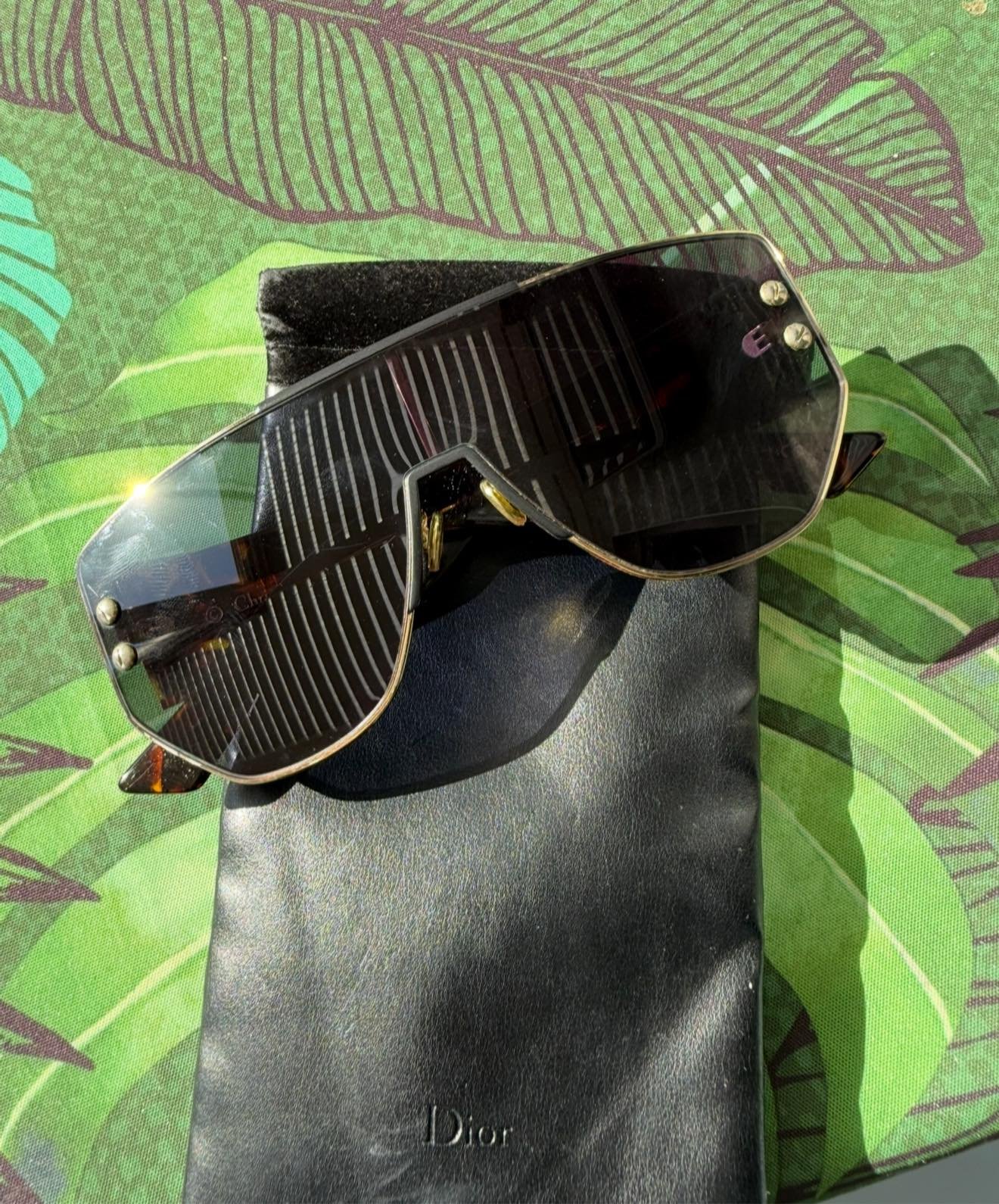 Dior — солнцезащитные очки shield/oversize (tortoise + металлическая окантовка), цена 450 ₪ | Dior — משקפי שמש שילד/אוברסייז (טורטויס + מסגרת מתכת), מחיר 450 ₪ | Julia Raskin Style - Image 2