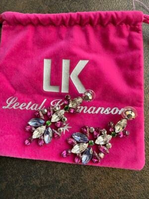 Серьги Leetal Kalmanson со стразами в розово-прозрачной гамме, 250 ₪