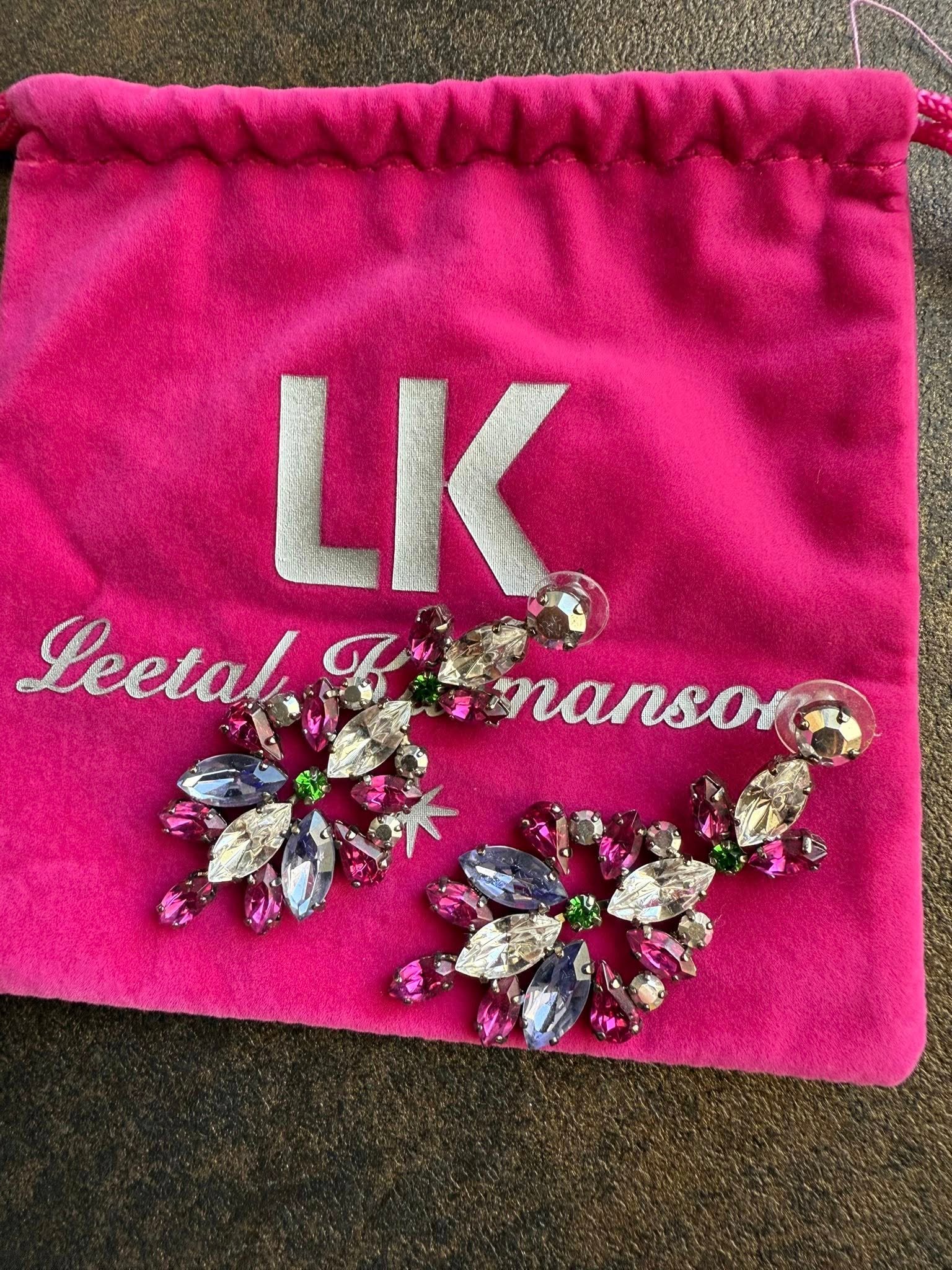 Серьги Leetal Kalmanson со стразами в розово-прозрачной гамме, 250 ₪