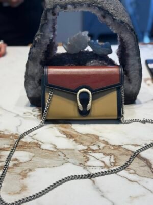 Сумка Gucci Dionysus, мини, трёхцветная, цепочная лямка, 1,600 ₪.