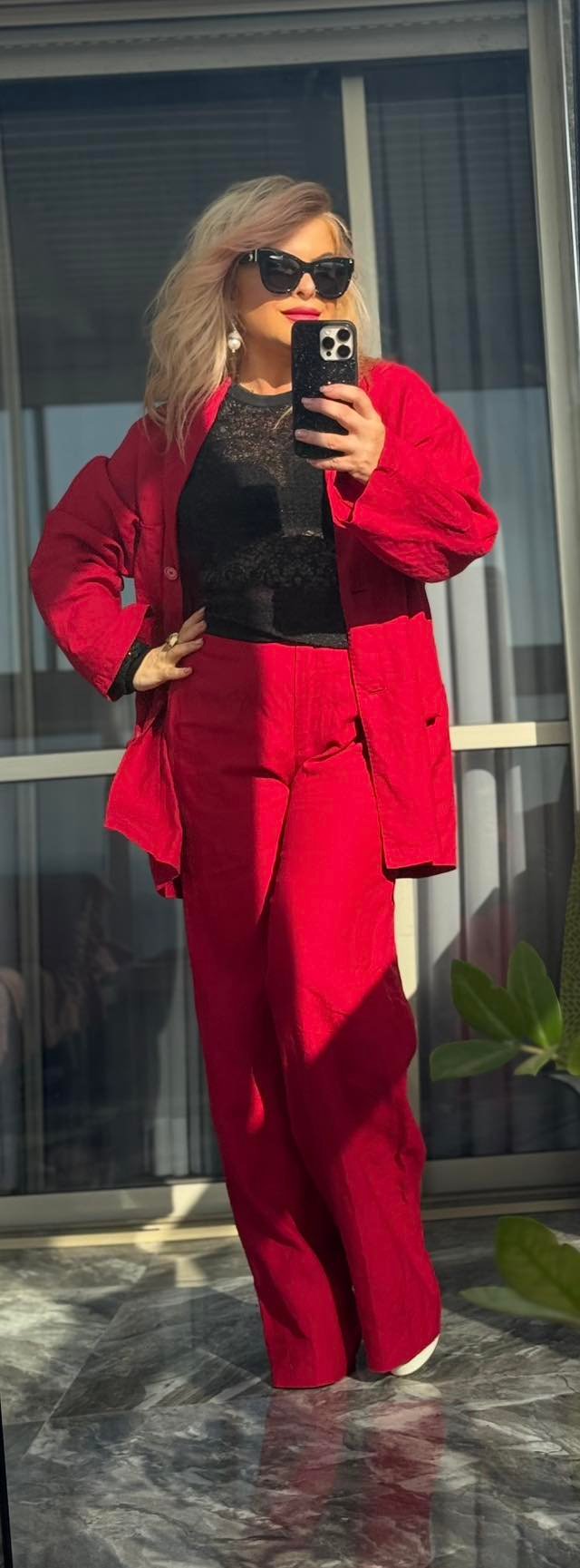 MaxMara Pure Lino — красный льняной жакет — 600 ₪ | MaxMara Pure Lino — ז׳קט פשתן אדום — 600 ₪ | Julia Raskin Style - Image 4