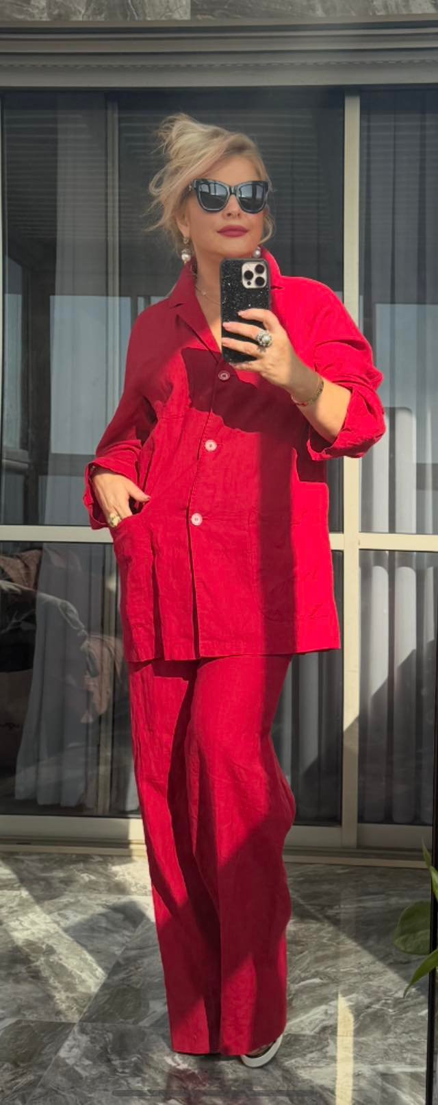 MaxMara Pure Lino — красный льняной жакет — 600 ₪ | MaxMara Pure Lino — ז׳קט פשתן אדום — 600 ₪ | Julia Raskin Style - Image 5