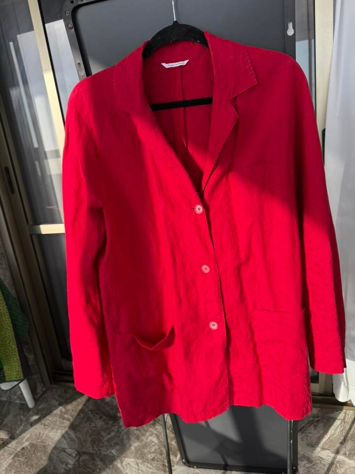 MaxMara Pure Lino — красный льняной жакет — 600 ₪ | MaxMara Pure Lino — ז׳קט פשתן אדום — 600 ₪ | Julia Raskin Style - Image 3