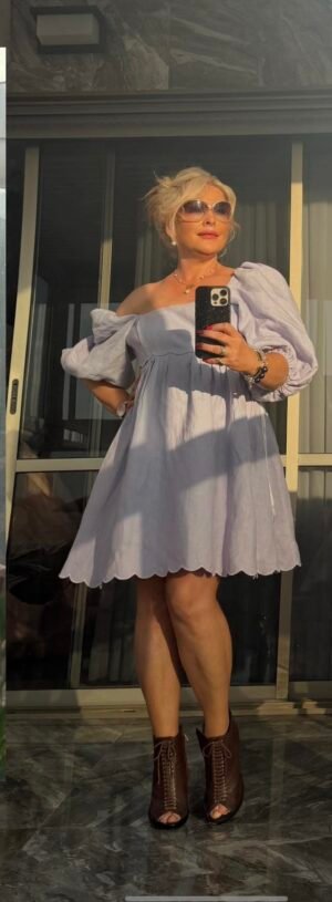 «Платье Zimmermann нежно-лавандового цвета с пышными рукавами и фигурным краем — 1100 ₪».