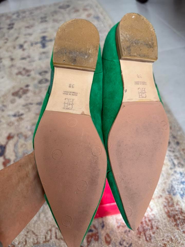 Carolina Herrera — зелёные замшевые балетки с сетчатой вставкой — 500 ₪ | Carolina Herrera — בלרינות זמש ירוקות עם רשת — 500 ₪ | Julia Raskin Style - Image 3