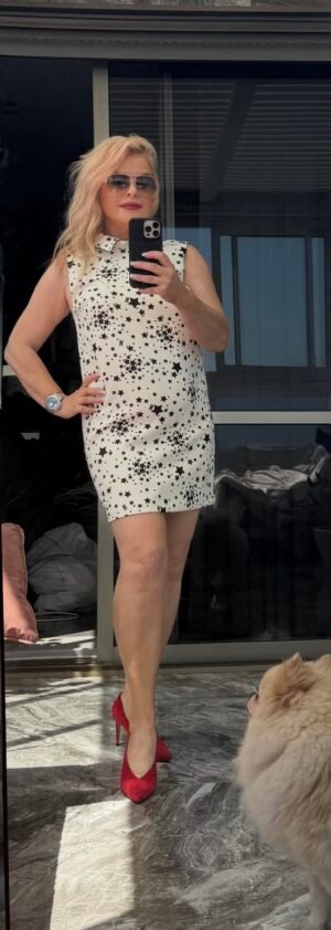 Elisabetta Franchi платье черно-белое без рукавов с воротником