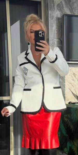 Белый пиджак Polo Ralph Lauren с черной окантовкой