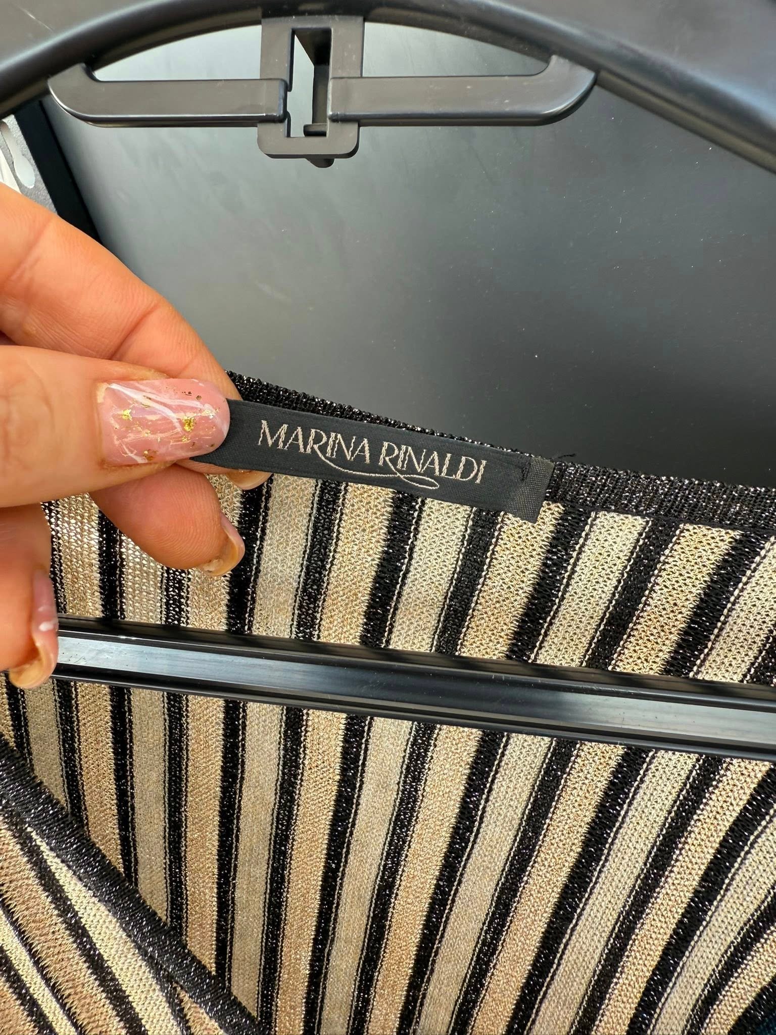 Marina Rinaldi — длинное платье в полоску с металлизированным блеском, размер L–XL | מרינה רינאלדי – שמלה ארוכה מנצנצת בפסים — 500 ₪ - Image 2