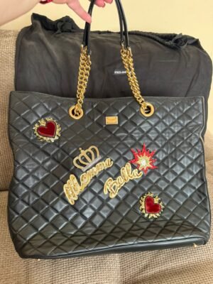 Большой кожаный шоппер Dolce & Gabbana Mamma Bella