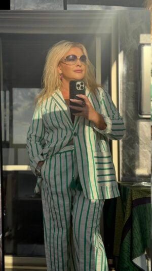 Бело-зелёный костюм Marina Rinaldi Sport